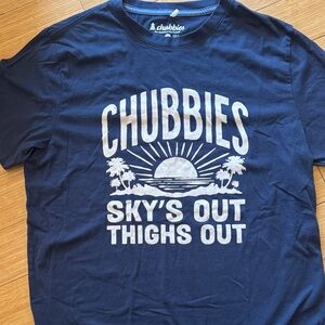 Chubbies Blue Graphic Tee with White Print